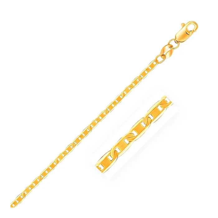 14k Yellow Gold Mariner Link Anklet 17mm MayaMila Earrings