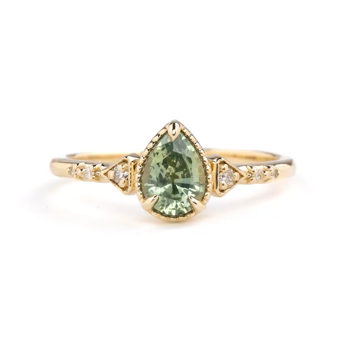 Agatha Ring 087ct Light Green Montana Sapphire Envero Jewelry Rings Agatha Ring 087ct Light Green Montana Sapphire Envero Jewelry Rings