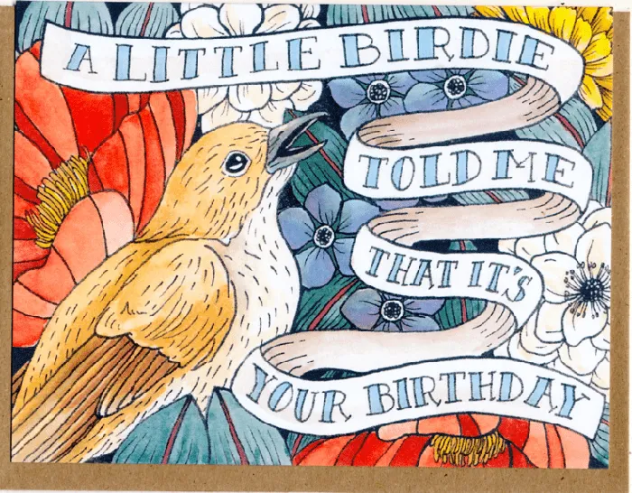 Earrings Mattea A Little Birdie Told Me That Its Your Birthday Card