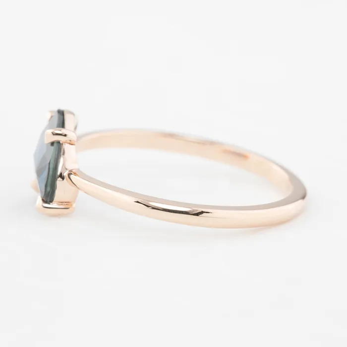 Envero Jewelry Lisa Ring 120ct Unheated Organic Cut Blue Sapphire 14k rose gold One of a kind Rings