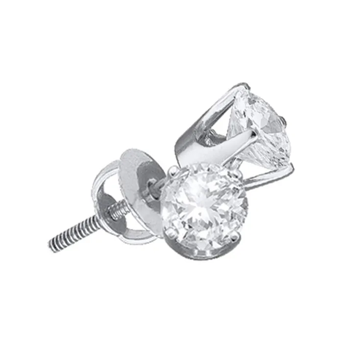 mayamila 14kt White Gold Unisex Round Diamond Solitaire Stud Earrings 38 Cttw Earrings mayamila 14kt White Gold Unisex Round Diamond Solitaire Stud Earrings 38 Cttw Earrings