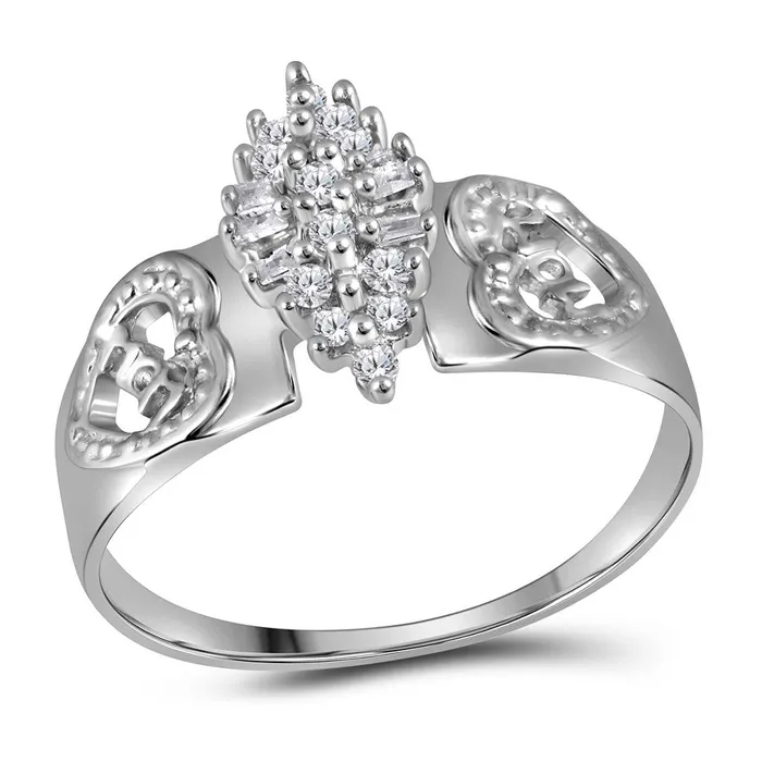 mayamila Rings Sterling Silver Womens Round Diamond Heart Mom Cluster Ring 18 Cttw mayamila Rings Sterling Silver Womens Round Diamond Heart Mom Cluster Ring 18 Cttw