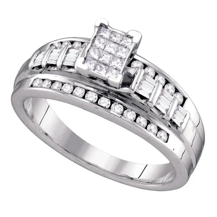 mayamila Sterling Silver Womens Princess Diamond Cluster Bridal Wedding Engagement Ring 12 Cttw Size 8 Rings mayamila Sterling Silver Womens Princess Diamond Cluster Bridal Wedding Engagement Ring 12 Cttw Size 8 Rings
