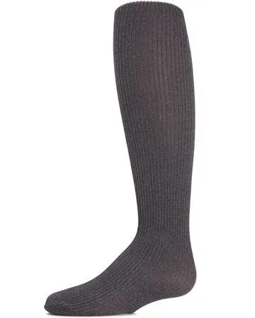Memoi Girls Ribbed Opaque Tights Heather Gray MK209 Memoi Earrings