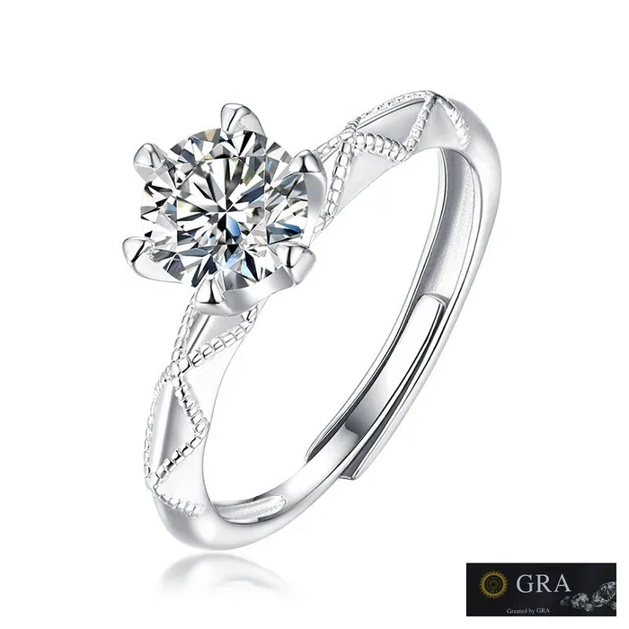 Mystic Flavia Rings Berlin Solitaire MOISSANITE Dainty Silver Ring