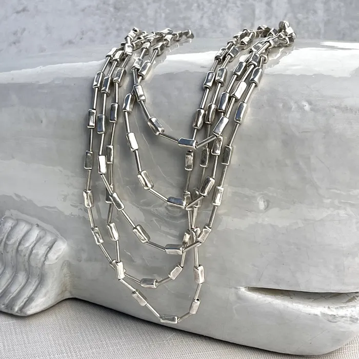 Necklaces HeidiJHale Designs Sterling Silver over Pewter 5 Strand Necklace 17 adjustable to 20