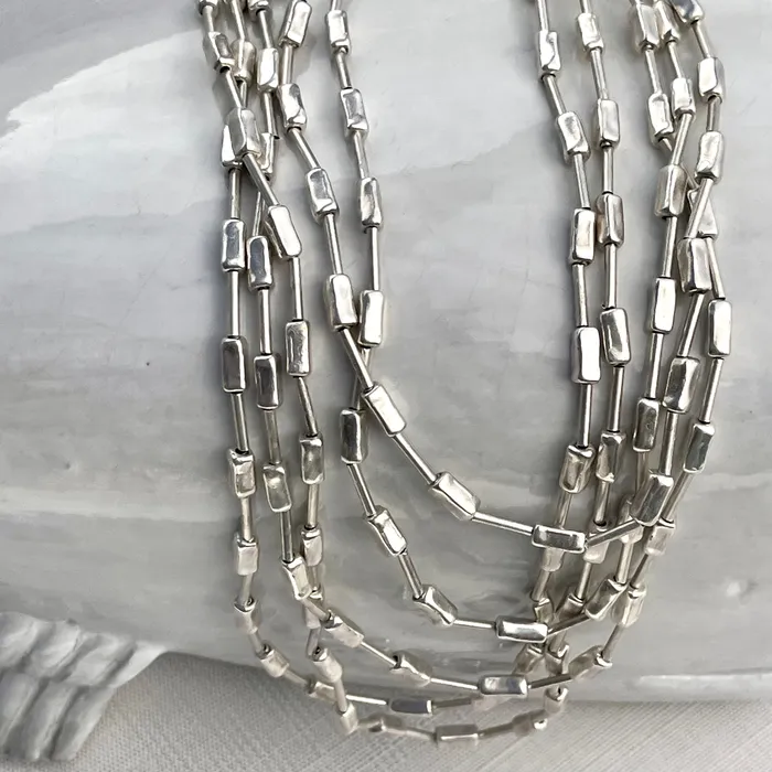 Necklaces HeidiJHale Designs Sterling Silver over Pewter 5 Strand Necklace 17 adjustable to 20 Necklaces HeidiJHale Designs Sterling Silver over Pewter 5 Strand Necklace 17 adjustable to 20