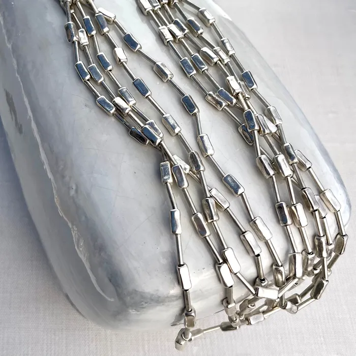 Necklaces HeidiJHale Designs Sterling Silver over Pewter 5 Strand Necklace 17 adjustable to 20 Necklaces HeidiJHale Designs Sterling Silver over Pewter 5 Strand Necklace 17 adjustable to 20