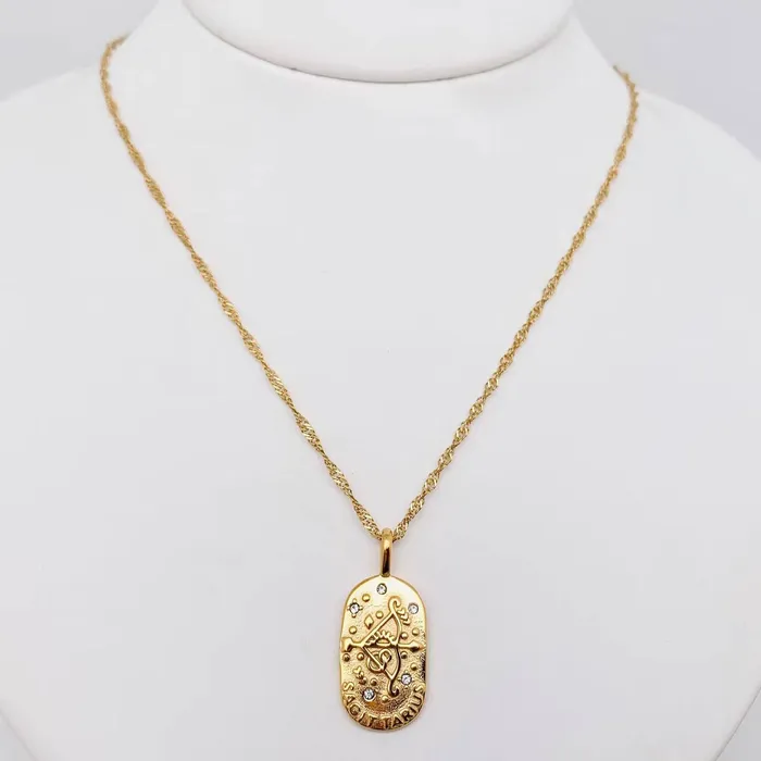 Necklaces Zodiac Design Gold Plated Necklace Mio Queena