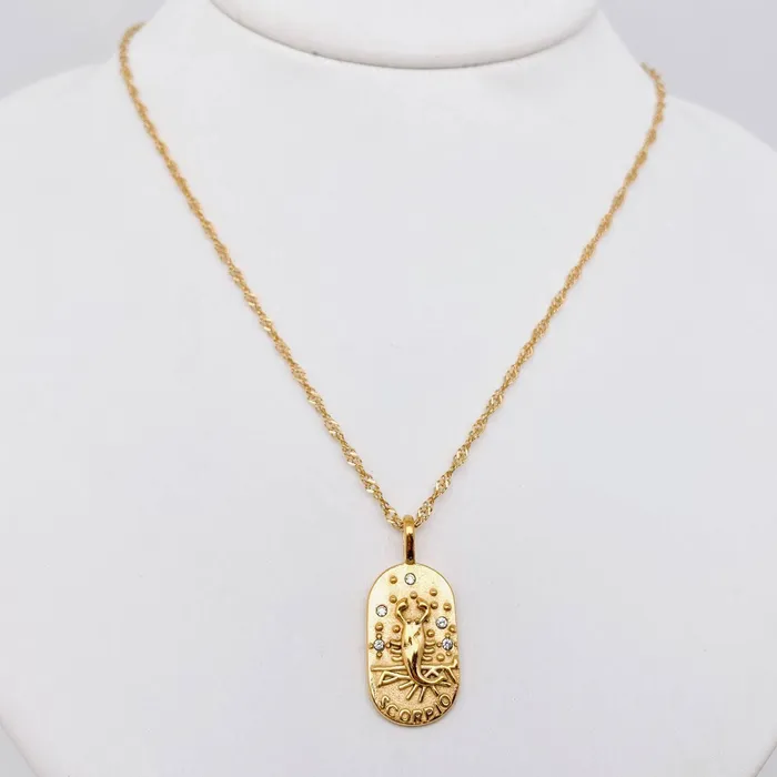 Necklaces Zodiac Design Gold Plated Necklace Mio Queena