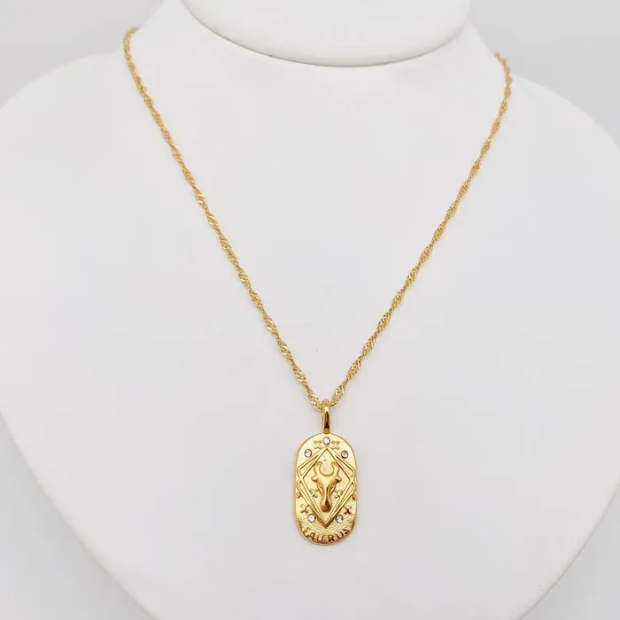 Necklaces Zodiac Design Gold Plated Necklace Mio Queena