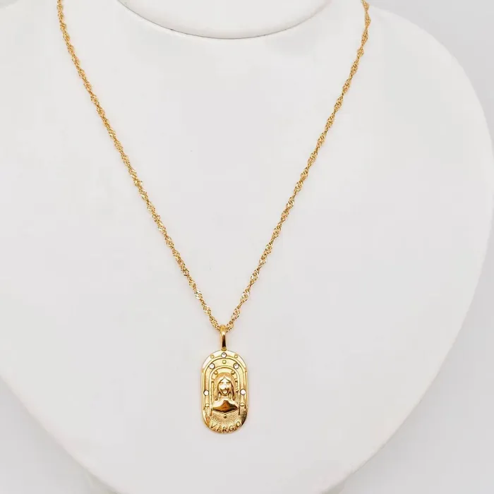 Necklaces Zodiac Design Gold Plated Necklace Mio Queena