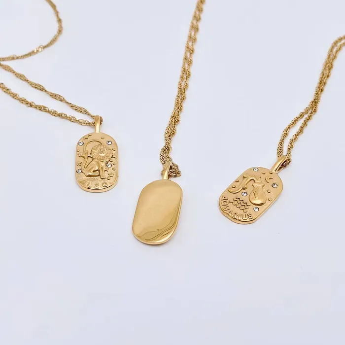 Necklaces Zodiac Design Gold Plated Necklace Mio Queena