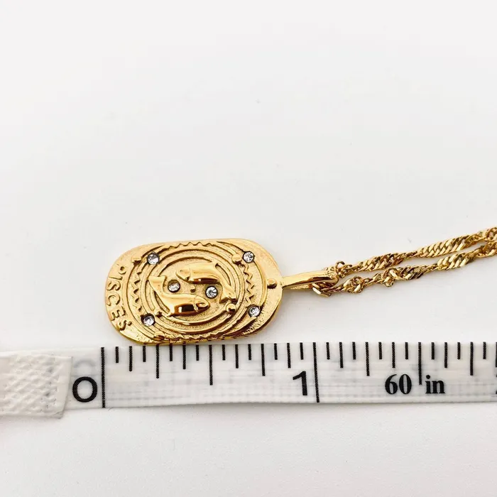 Necklaces Zodiac Design Gold Plated Necklace Mio Queena