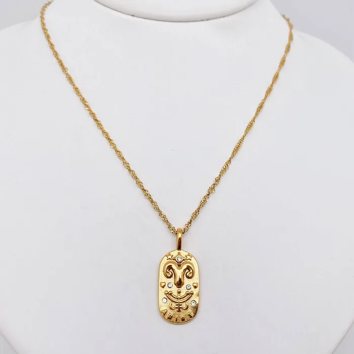 Necklaces Zodiac Design Gold Plated Necklace Mio Queena