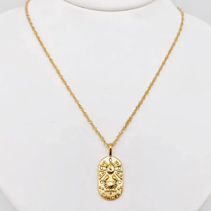 Necklaces Zodiac Design Gold Plated Necklace Mio Queena