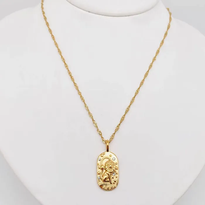 Necklaces Zodiac Design Gold Plated Necklace Mio Queena