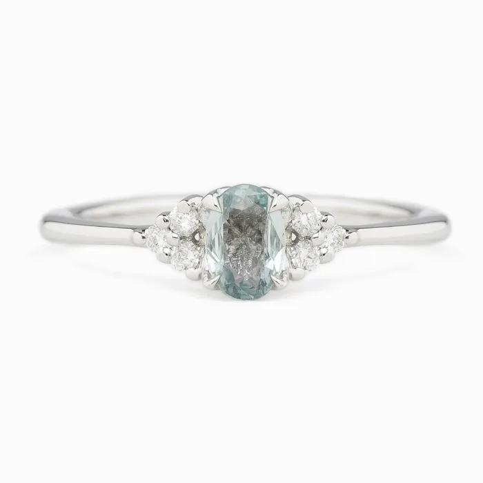 Rings Envero Jewelry Teresa Ring 6mm Madagascar Green Sapphire 14k White Gold Rings Envero Jewelry Teresa Ring 6mm Madagascar Green Sapphire 14k White Gold