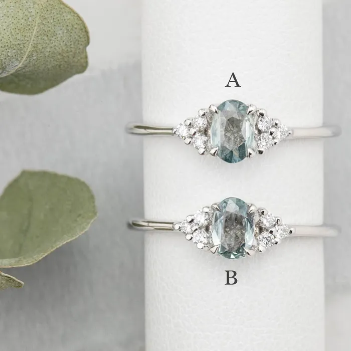 Rings Envero Jewelry Teresa Ring 6mm Madagascar Green Sapphire 14k White Gold Rings Envero Jewelry Teresa Ring 6mm Madagascar Green Sapphire 14k White Gold