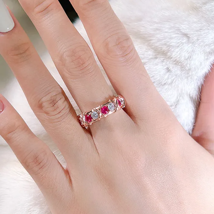 shineofdiamond Rings XShape Two Tone Sterling Silver Wedding Band shineofdiamond Rings XShape Two Tone Sterling Silver Wedding Band