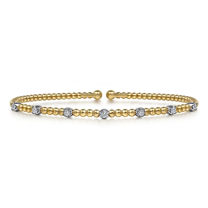 14K WhiteYellow Gold Bujukan Diamond Stations Bangle GABRIEL CO Bracelets 14K WhiteYellow Gold Bujukan Diamond Stations Bangle GABRIEL CO Bracelets