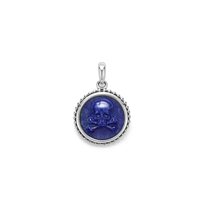 Anthem Small Lapis Skull Crossbone Amulet LAGOS Rings