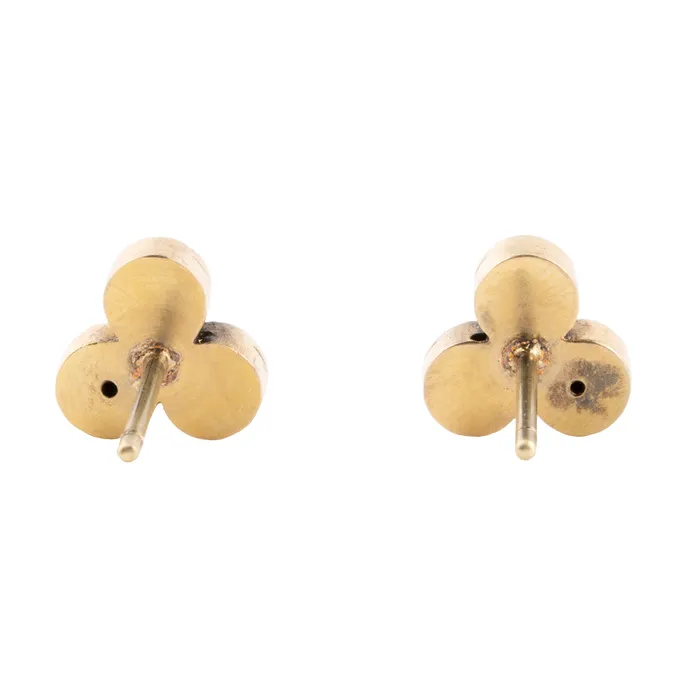 Bell Bird Antiques Earrings Victorian Trefoil Pearl Earrings