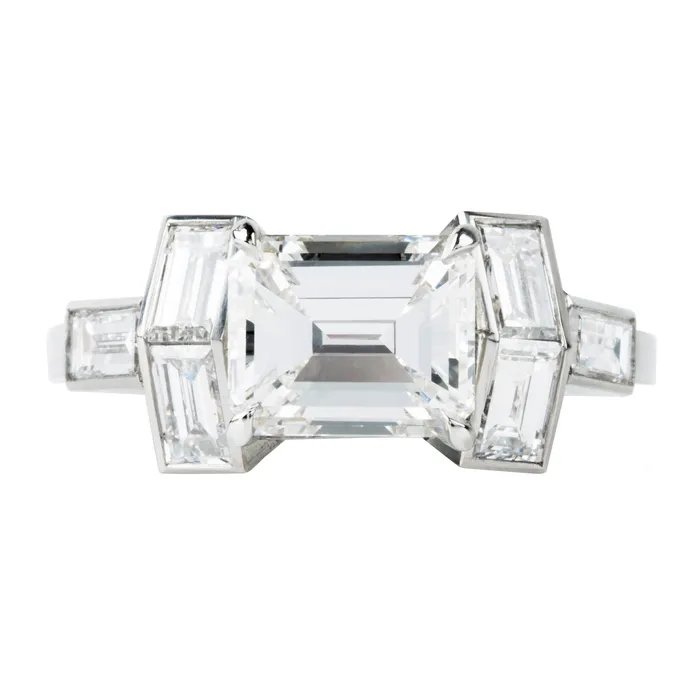 Bell Bird In House Rings Bell Bird Emerald Cut and Baguette Diamond Ring Bell Bird In House Rings Bell Bird Emerald Cut and Baguette Diamond Ring
