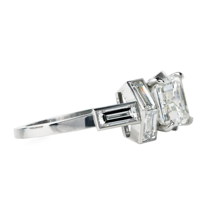 Bell Bird In House Rings Bell Bird Emerald Cut and Baguette Diamond Ring