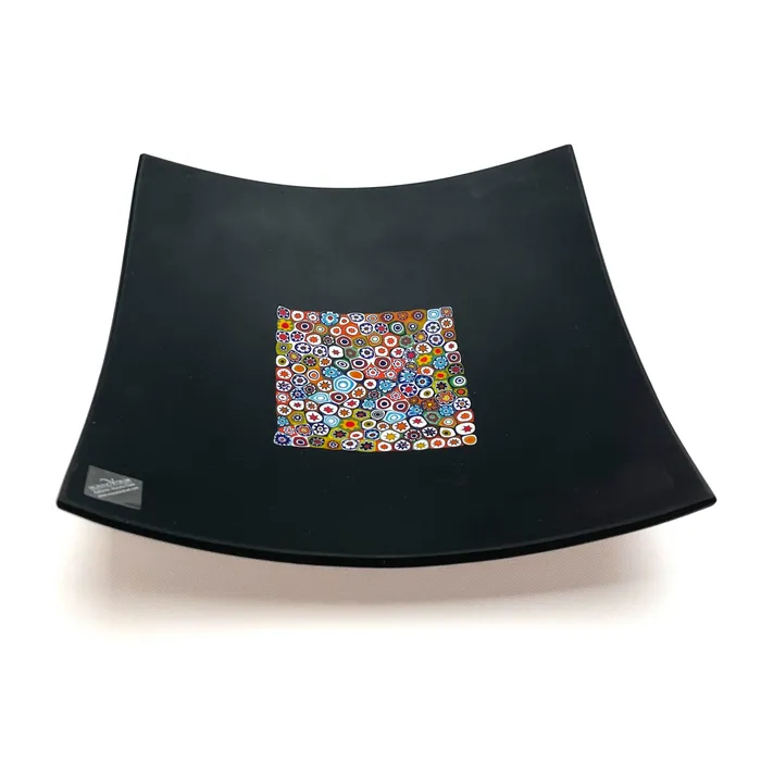 Black and Millefiori Plate Square 17 Ragazzi C Rings Black and Millefiori Plate Square 17 Ragazzi C Rings