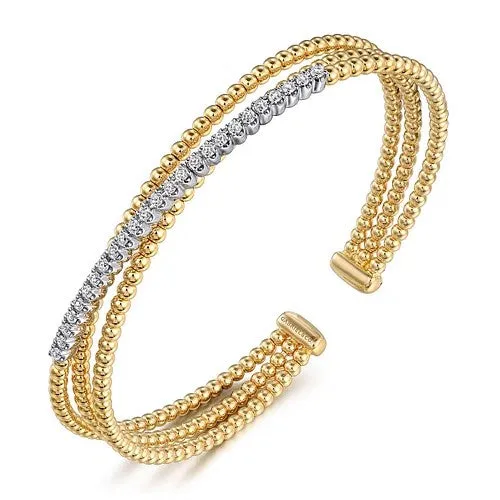 Bracelets 14K WhiteYellow Gold Bujukan Diamond Criss Cross Bangle GABRIEL CO Bracelets 14K WhiteYellow Gold Bujukan Diamond Criss Cross Bangle GABRIEL CO