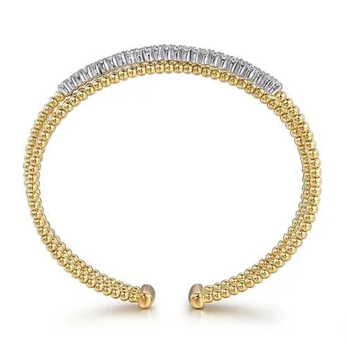 Bracelets 14K WhiteYellow Gold Bujukan Diamond Criss Cross Bangle GABRIEL CO Bracelets 14K WhiteYellow Gold Bujukan Diamond Criss Cross Bangle GABRIEL CO