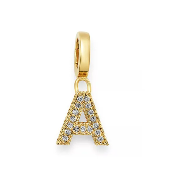 Charm Necklaces ROBERTO COIN Roberto Coin Diamond Letter Charm