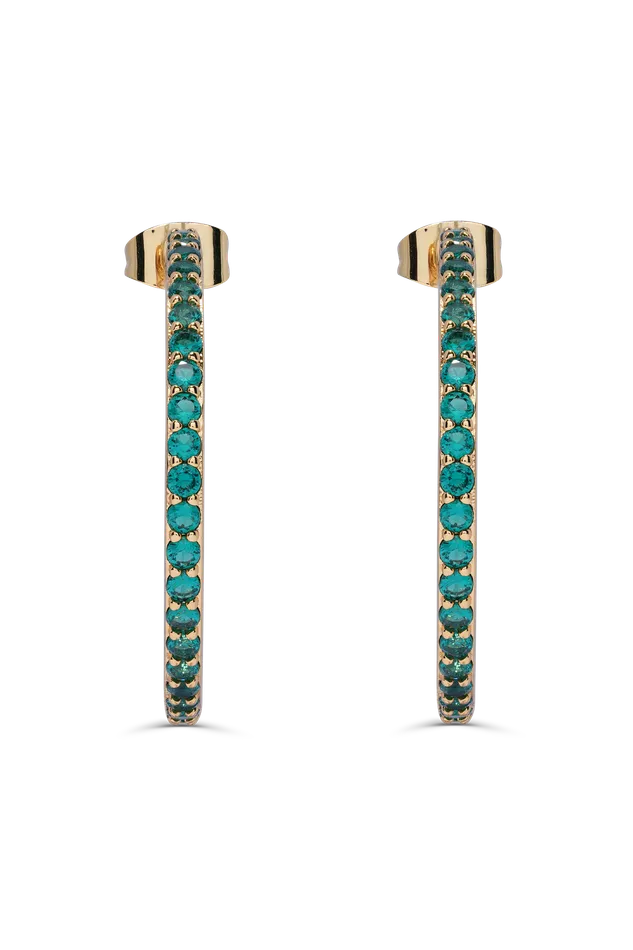 Crystal Haze Jewelry Earrings Serena Hoops Emerald