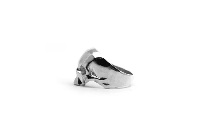 Earrings Anillo Craneo Low Poly sin mandibula Plata MARIA MARISCAL