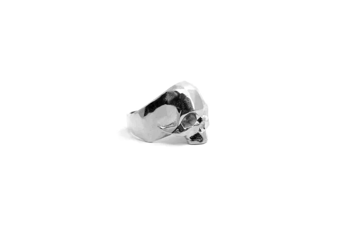 Earrings Anillo Craneo Low Poly sin mandibula Plata MARIA MARISCAL