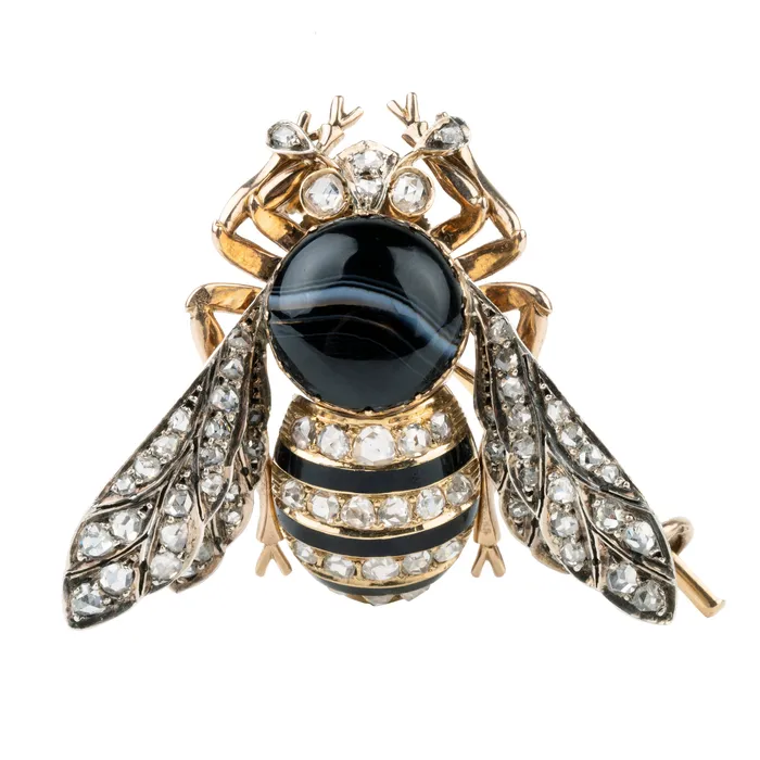 Earrings Belle poque Bumblebee Brooch Bell Bird Antiques