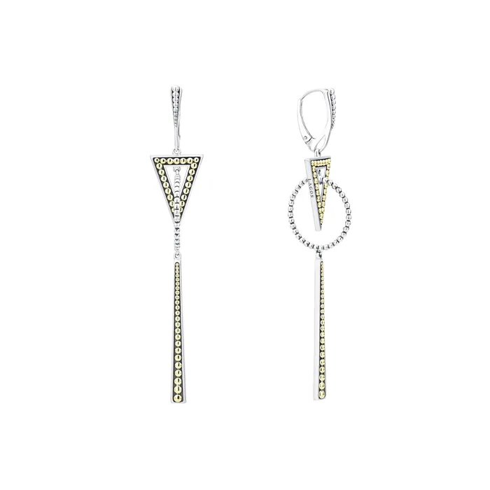 Earrings LAGOS Signature Caviar TwoTone Triangle Circle Drop Earrings