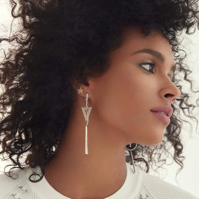 Earrings LAGOS Signature Caviar TwoTone Triangle Circle Drop Earrings
