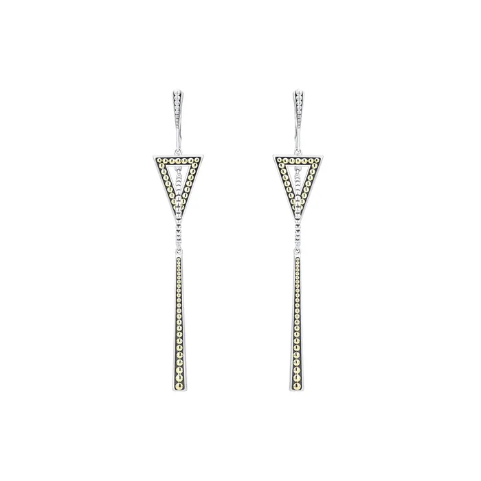 Earrings LAGOS Signature Caviar TwoTone Triangle Circle Drop Earrings