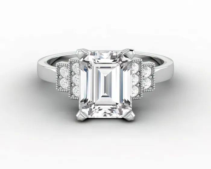 Joelle 240 Ct Emerald Cut Engagement Ring Sapheena Jewelry Rings