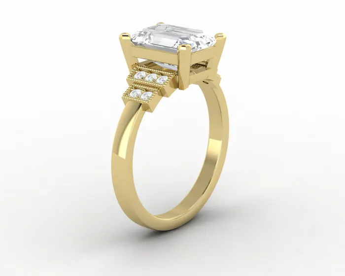 Joelle 240 Ct Emerald Cut Engagement Ring Sapheena Jewelry Rings