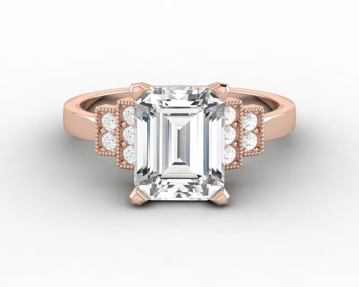 Joelle 240 Ct Emerald Cut Engagement Ring Sapheena Jewelry Rings