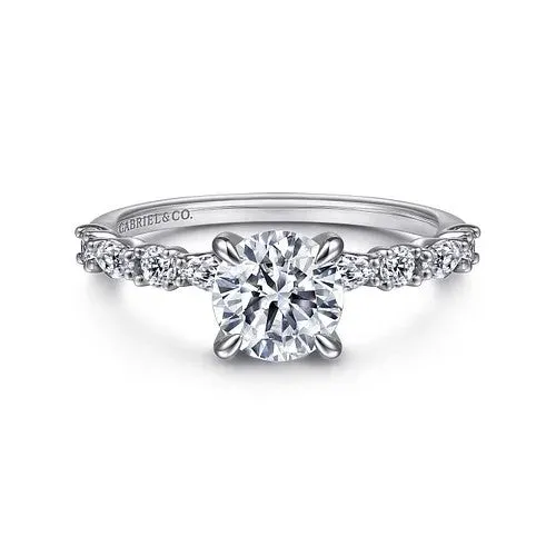 Juliet 14K White Gold Round Diamond Engagement Ring Setting Only GABRIEL CO Rings Juliet 14K White Gold Round Diamond Engagement Ring Setting Only GABRIEL CO Rings
