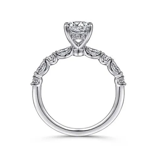 Juliet 14K White Gold Round Diamond Engagement Ring Setting Only GABRIEL CO Rings Juliet 14K White Gold Round Diamond Engagement Ring Setting Only GABRIEL CO Rings