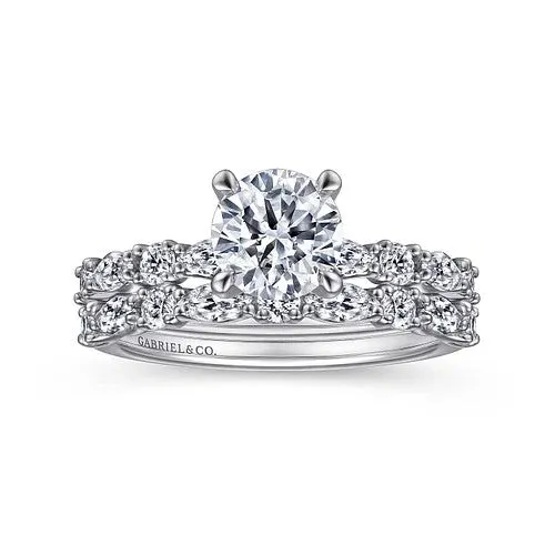 Juliet 14K White Gold Round Diamond Engagement Ring Setting Only GABRIEL CO Rings Juliet 14K White Gold Round Diamond Engagement Ring Setting Only GABRIEL CO Rings