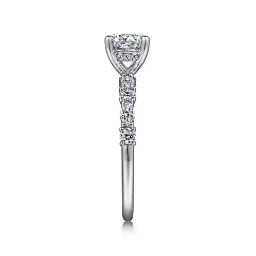 Juliet 14K White Gold Round Diamond Engagement Ring Setting Only GABRIEL CO Rings Juliet 14K White Gold Round Diamond Engagement Ring Setting Only GABRIEL CO Rings