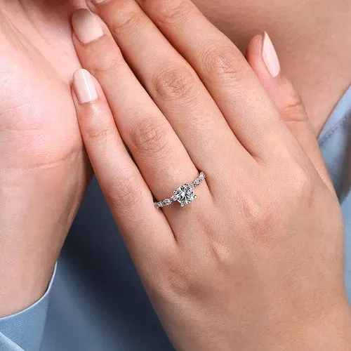 Juliet 14K White Gold Round Diamond Engagement Ring Setting Only GABRIEL CO Rings Juliet 14K White Gold Round Diamond Engagement Ring Setting Only GABRIEL CO Rings