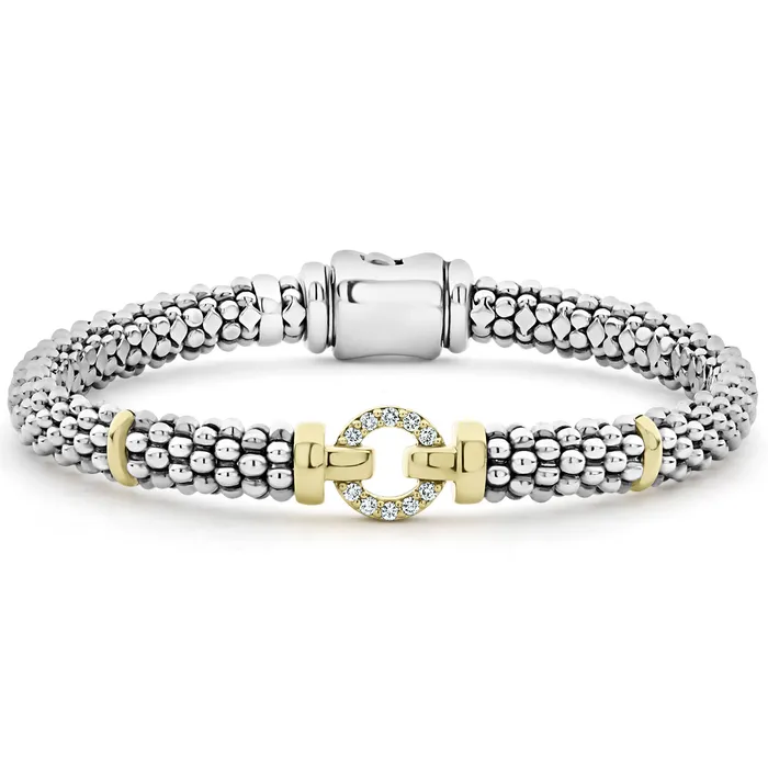 LAGOS Bracelets Enso TwoTone Diamond Circle Caviar Bracelet 6mm