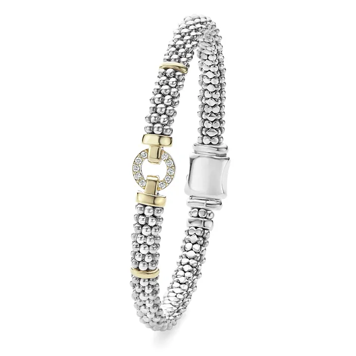 LAGOS Bracelets Enso TwoTone Diamond Circle Caviar Bracelet 6mm